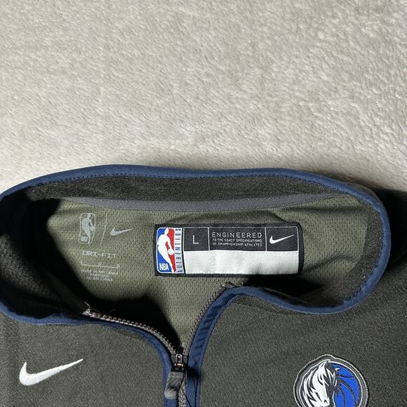 Dallas Mavericks Pullover Quarter Zip Large Black NBA Team Issue Dri-FIT Nike - Picture 3 of 5